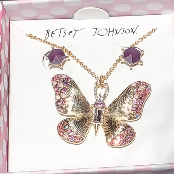 Betsey Johnson butterfly necklace/earrings set - Picture 5 of 7